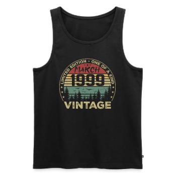March 1999 - Best Birthday Gift March 1999 - Men's Premium Organic Tank Top - black - Front - Michal (187cm)