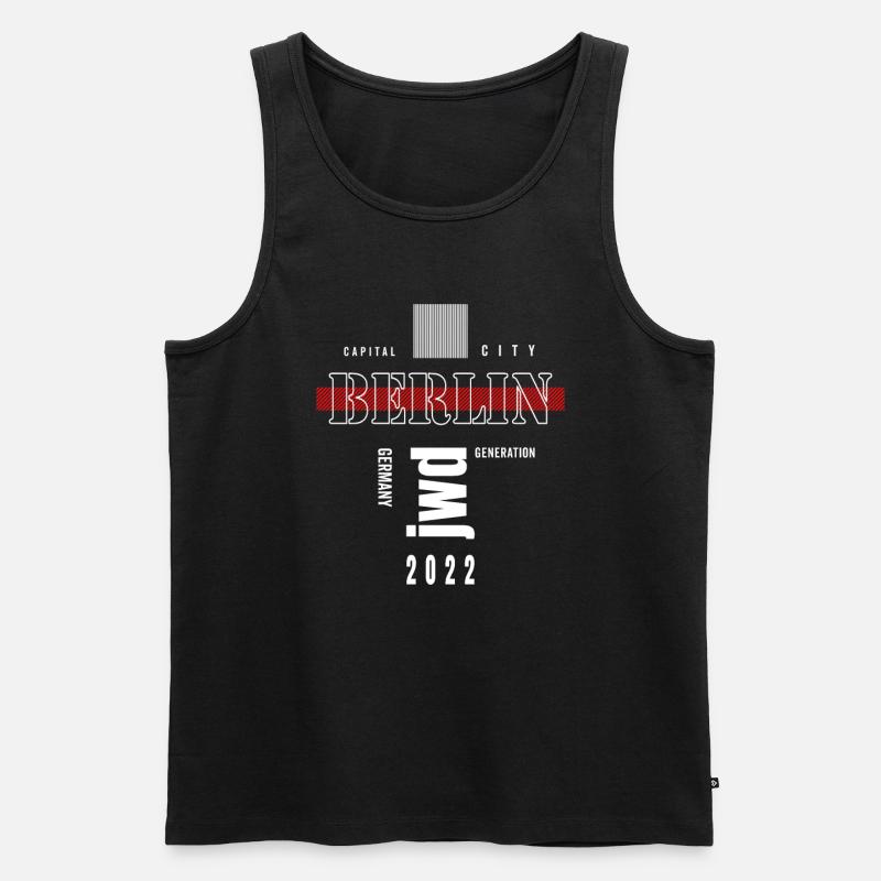 Berlin Hauptstadt Janz weit draußen - Männer Premium Bio Tank Top - Schwarz
