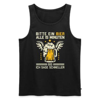 Lustiger Trinkspruch Bier Alkohol Bierliebhaber - Männer Premium Bio Tank Top - Schwarz - Vorne - Michal (187cm)