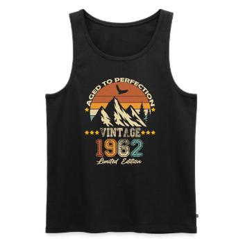 1962 Jahrgang Vintage Retro Geburtstag Geschenk - Männer Premium Bio Tank Top - Schwarz - Vorne - Michal (187cm)