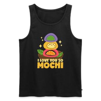 Mochi Liebe - Männer Premium Bio Tank Top - Schwarz - Vorne - AI Model Male 178 light (178cm)