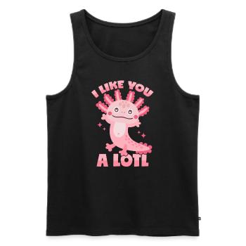 Axolotl: "I Like You A Lotl" - Männer Premium Bio Tank Top - Schwarz - Vorne - Michal (187cm)