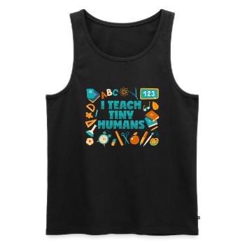 Teacher: I teach tiny people - Men's Premium Organic Tank Top - black - Front - AI Model Male 178 light (178cm)