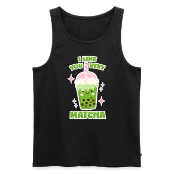 Matcha Bubble Tea - Männer Premium Bio Tank Top - Schwarz - Vorne - AI Model Male 178 light (178cm)