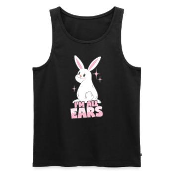 Rabbit: I'm all ears - Men's Premium Organic Tank Top - black - Front - AI Model Male 178 light (178cm)