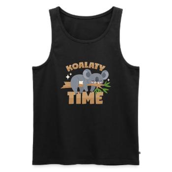 Koala puns - Men's Premium Organic Tank Top - black - Front - AI Model Male 178 light (178cm)