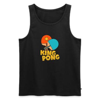 King of ping pong for table tennis players - Men's Premium Organic Tank Top - black - Front - Michal (187cm)