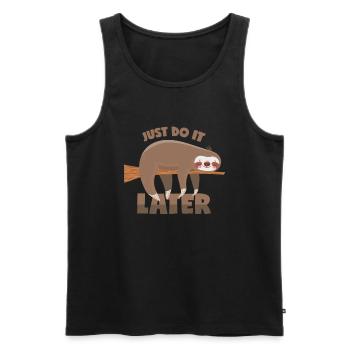Sloth: Just do it later! - Men's Premium Organic Tank Top - black - Front - AI Model Male 178 light (178cm)