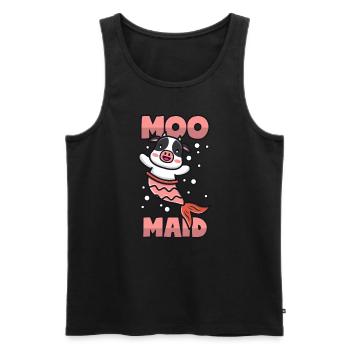 Vache + Sirène = Moomaid - Débardeur bio Premium Homme - noir - Devant - AI Model Male 178 light (178cm)
