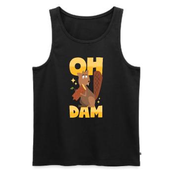 Biber Wortwitz - Männer Premium Bio Tank Top - Schwarz - Vorne - AI Model Male 178 light (178cm)