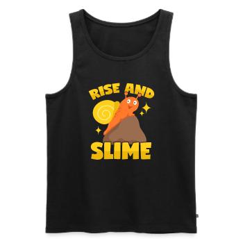 Snail "Rise And Slime" - Men's Premium Organic Tank Top - black - Front - Michal (187cm)