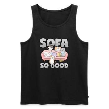Cat sofa - So far so good! - Men's Premium Organic Tank Top - black - Front - AI Model Male 178 light (178cm)