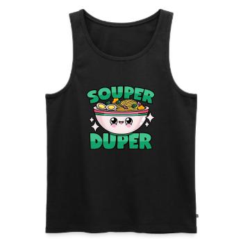 Ramen Suppe: "Souper Duper" - Männer Premium Bio Tank Top - Schwarz - Vorne - Michal (187cm)