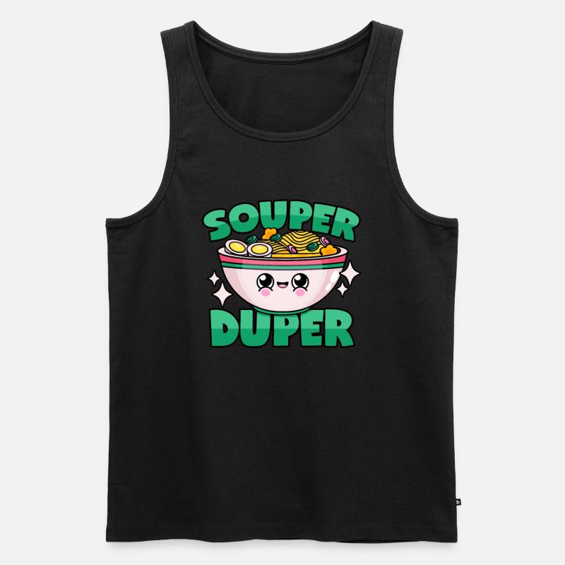 Ramen Suppe: "Souper Duper" - Männer Premium Bio Tank Top - Schwarz