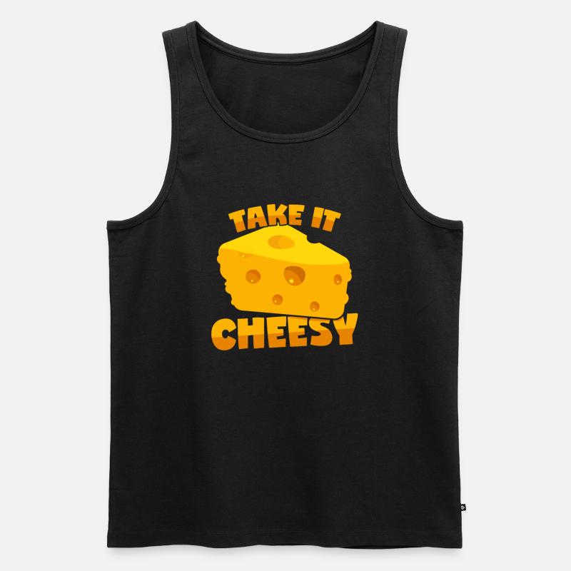 Käse: "Take It Cheesy" - Männer Premium Bio Tank Top - Schwarz
