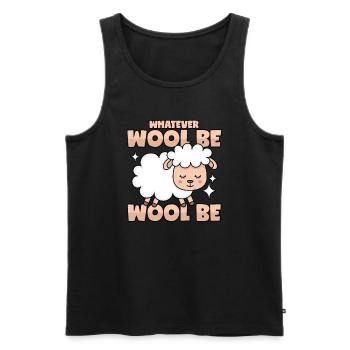 Sheep wool puns - Men's Premium Organic Tank Top - black - Front - AI Model Male 178 light (178cm)