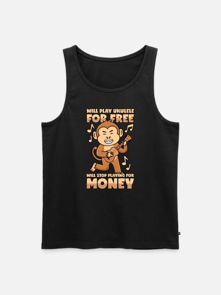 Abe spiller ukulele gratis - Herre Premium økologisk tanktop - sort