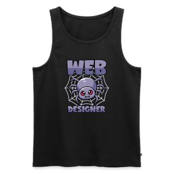 Spinne: Web Designer - Männer Premium Bio Tank Top - Schwarz - Vorne - AI Model Male 178 light (178cm)