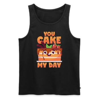 Cake Pun: "You Make My Day" - Men's Premium Organic Tank Top - black - Front - Michal (187cm)