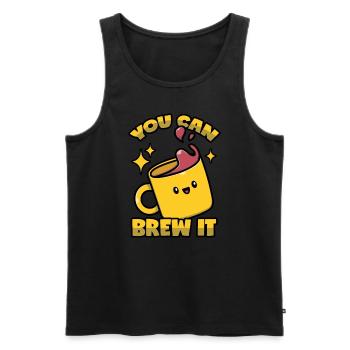 Barista Motivation - Männer Premium Bio Tank Top - Schwarz - Vorne - AI Model Male 178 light (178cm)