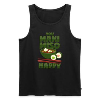 Maki & Miso - Japanisches Essen - Männer Premium Bio Tank Top - Schwarz - Vorne - AI Model Male 178 light (178cm)