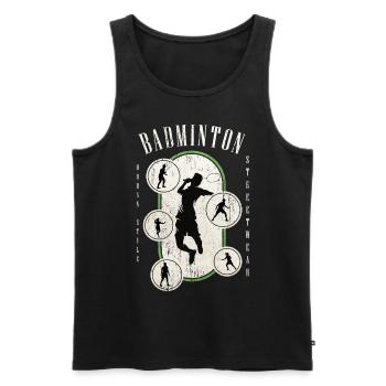 Badminton Badminton Sport Player Vintage Rétro - Débardeur bio Premium Homme - noir - Devant - Michal (187cm)