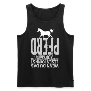 Pferd Lustiger Spruch Wenn du das Lesen Kannst - Männer Premium Bio Tank Top - Schwarz - Vorne - Michal (187cm)