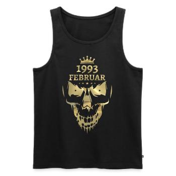 Februar 1993 Totenkopf Gold - Männer Premium Bio Tank Top - Schwarz - Vorne - Michal (187cm)