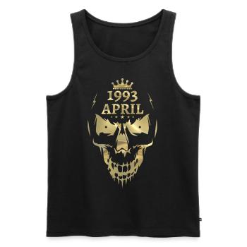 April 1993 Totenkopf Gold - Männer Premium Bio Tank Top - Schwarz - Vorne - Michal (187cm)
