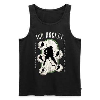 Eishockey Eishockeyspieler Spieler Vintage Retro - Männer Premium Bio Tank Top - Schwarz - Vorne - Michal (187cm)