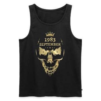 Septembre 1983 Skull Gold - Débardeur bio Premium Homme - noir - Devant - Michal (187cm)