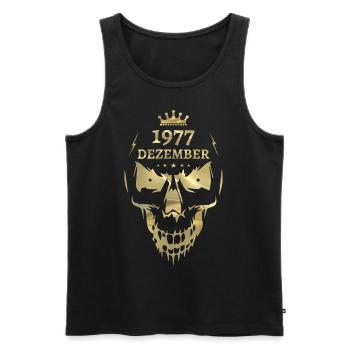 Dezember 1977 Totenkopf Gold - Männer Premium Bio Tank Top - Schwarz - Vorne - Michal (187cm)