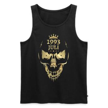 Juli 1993 Totenkopf Gold - Männer Premium Bio Tank Top - Schwarz - Vorne - Michal (187cm)