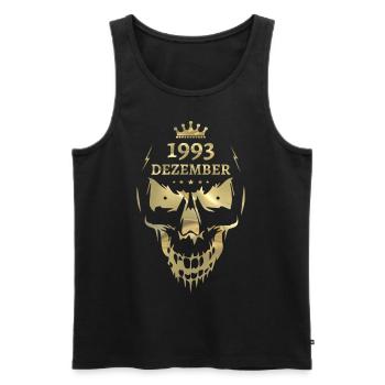 Dezember 1993 Totenkopf Gold - Männer Premium Bio Tank Top - Schwarz - Vorne - Michal (187cm)