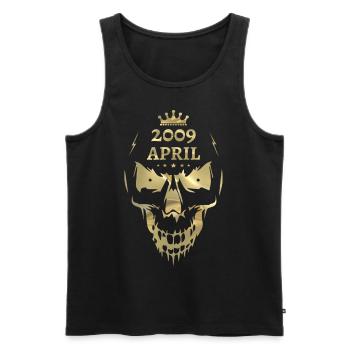 April 2009 Totenkopf Gold - Männer Premium Bio Tank Top - Schwarz - Vorne - Michal (187cm)
