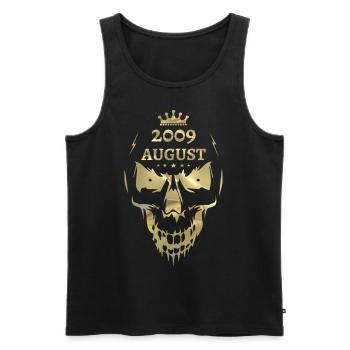 August 2009 Totenkopf Gold - Männer Premium Bio Tank Top - Schwarz - Vorne - Michal (187cm)