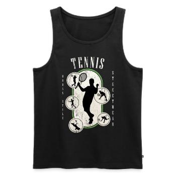 Tennis Tennis Player Player Vintage Retro - Men's Premium Organic Tank Top - black - Front - Michal (187cm)
