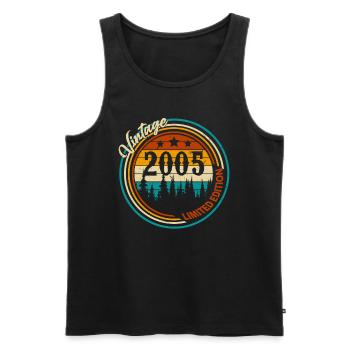 Né en 2005 Vintage Retro Anniversaire - Débardeur bio Premium Homme - noir - Devant - Michal (187cm)