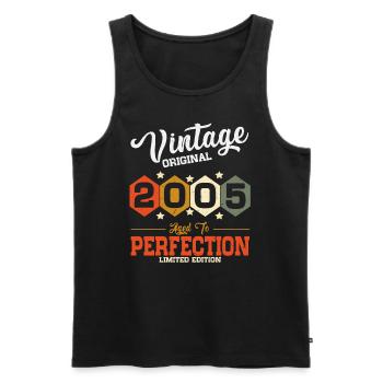 Vintage 2005 vintage anniversaire cadeau rétro - Débardeur bio Premium Homme - noir - Devant - Michal (187cm)