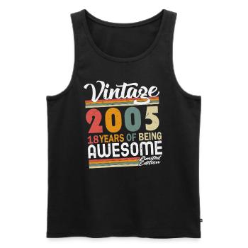 2005 vintage vintage cadeau d’anniversaire rétro - Débardeur bio Premium Homme - noir - Devant - Michal (187cm)