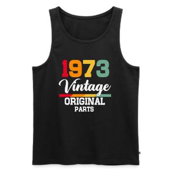 Né en 1973 Vintage Anniversaire Rétro - Débardeur bio Premium Homme - noir - Devant - AI Model Male 178 light (178cm)