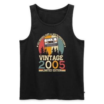 2005 vintage vintage cadeau d’anniversaire rétro - Débardeur bio Premium Homme - noir - Devant - Michal (187cm)