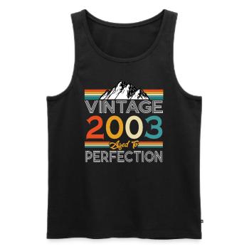 Born 2003 20 years birthday - Men's Premium Organic Tank Top - black - Front - AI Model Male 178 light (178cm)