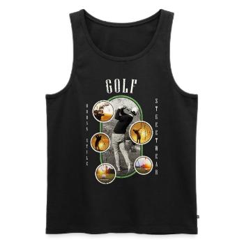 Golf Golfen Golfspieler Sport Hobby Club Vintage - Männer Premium Bio Tank Top - Schwarz - Vorne - Michal (187cm)