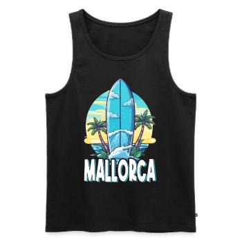 Majorca Palm Surfing Spain Island Summer Party - Men's Premium Organic Tank Top - black - Front - Michal (187cm)