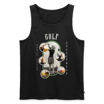 Golf Golfing Golfer Sport Hobby Club Vintage - Men's Premium Organic Tank Top - black - Front - AI Model Male 178 light (178cm)