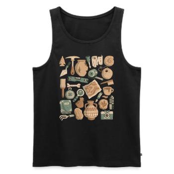 Archéologie - Débardeur bio Premium Homme - noir - Devant - Michal (187cm)