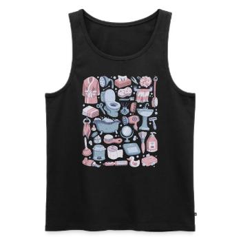 Bathroom - Men's Premium Organic Tank Top - black - Front - Michal (187cm)