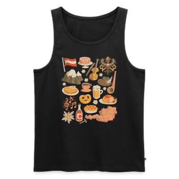 Austria - Men's Premium Organic Tank Top - black - Front - AI Model Male 178 light (178cm)
