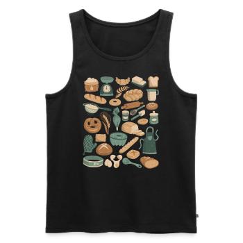 Baking & Bakery Doodles - Men's Premium Organic Tank Top - black - Front - Michal (187cm)